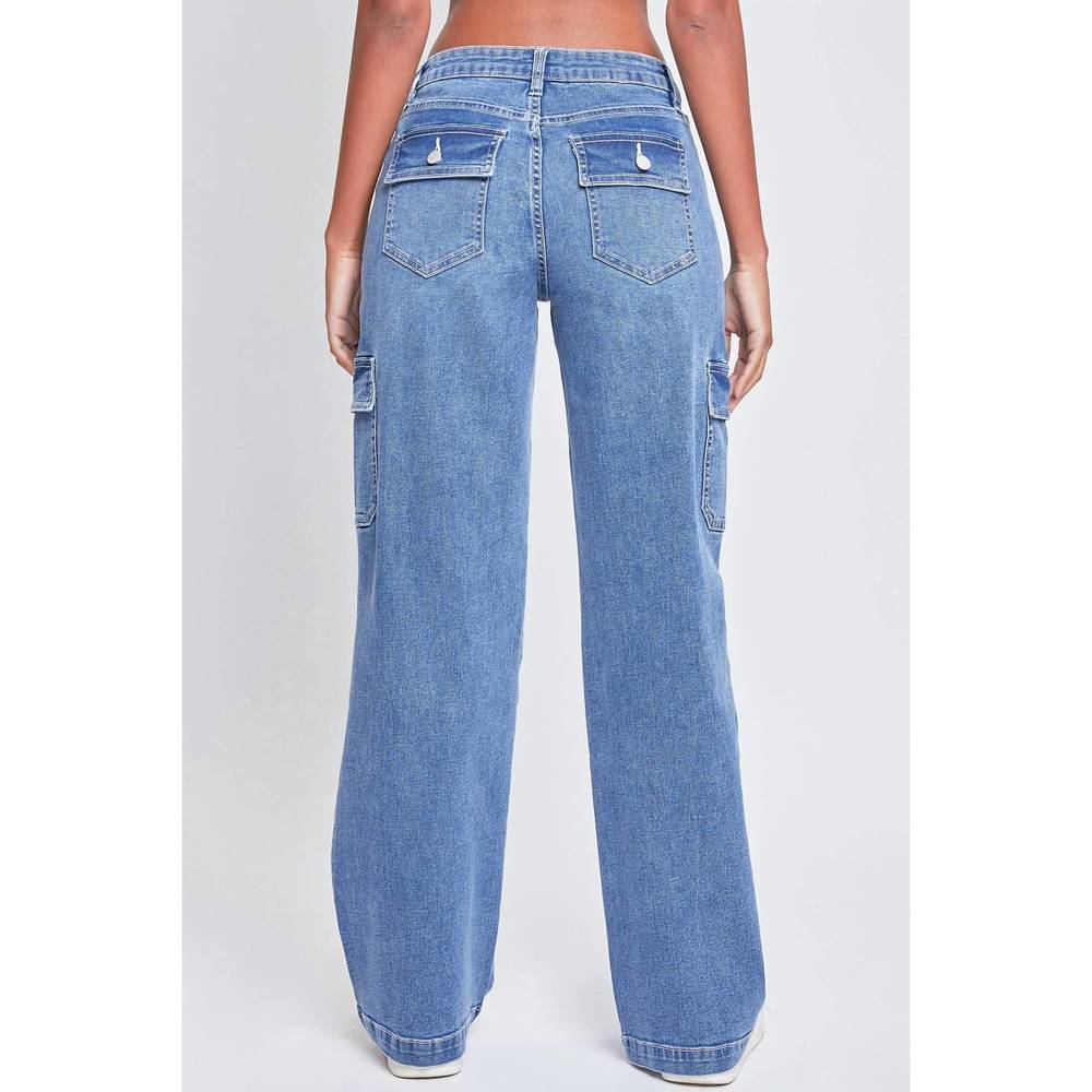 NEW YMI junior low rise straight leg jeans in medium blue - Picture 2 of 6